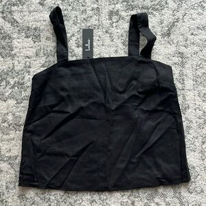 Casual Black Sleeveless Blouse